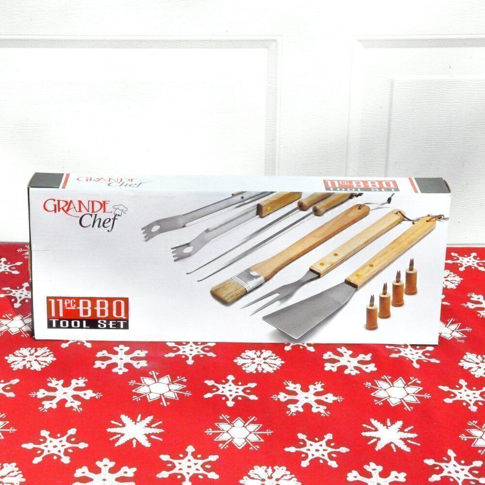 Grande Chef 11 pc BBQ Tool Set in Polyester Carrying Case New